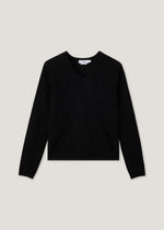 Maglia scollo a V misto lana