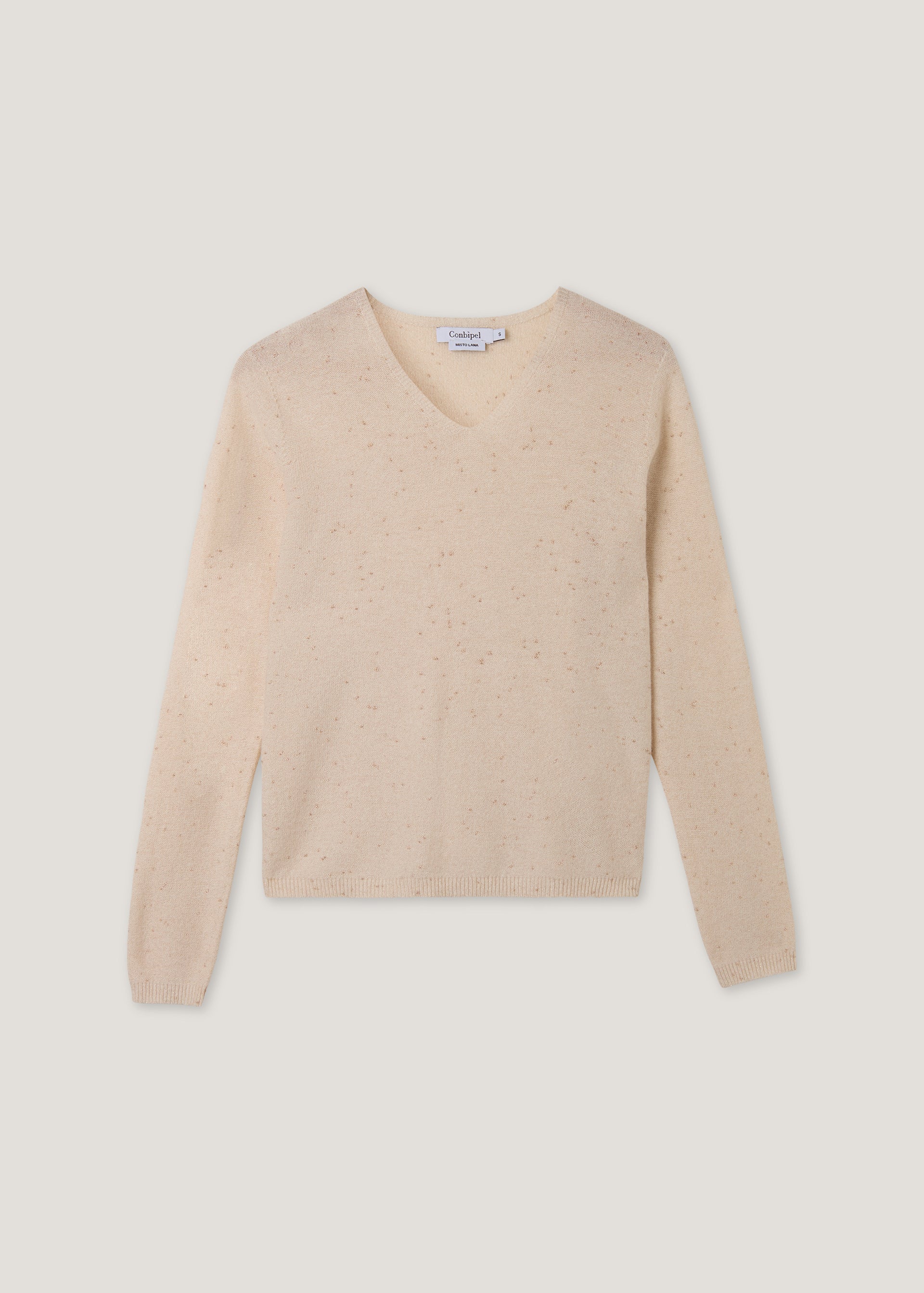 Maglia scollo a V misto lana