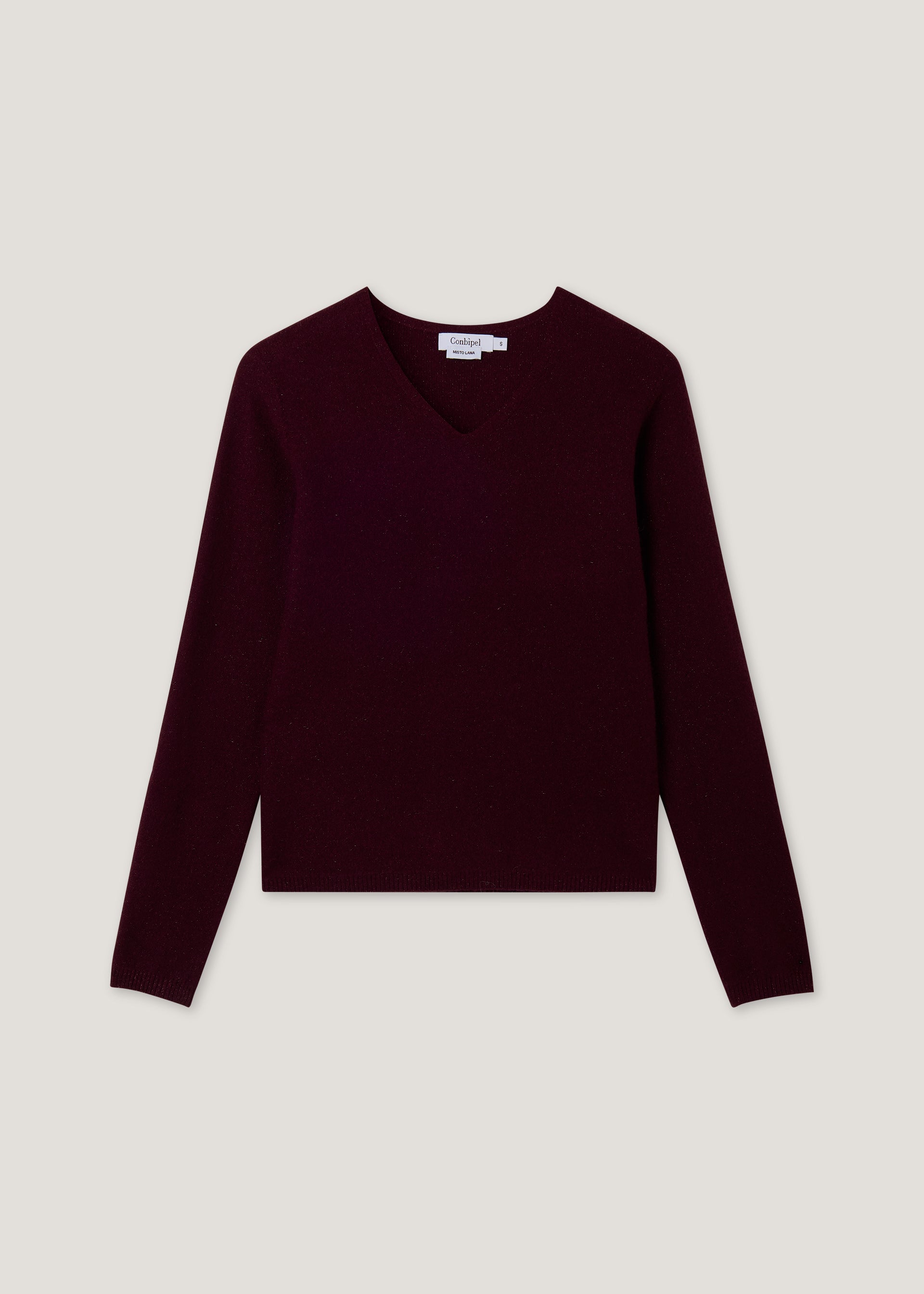 Maglia scollo a V misto lana