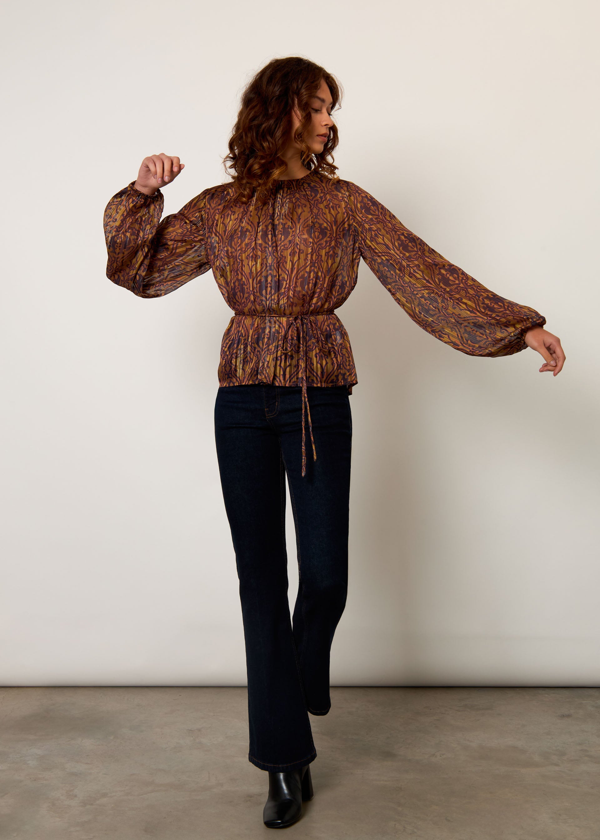 Blusa plissé fantasia