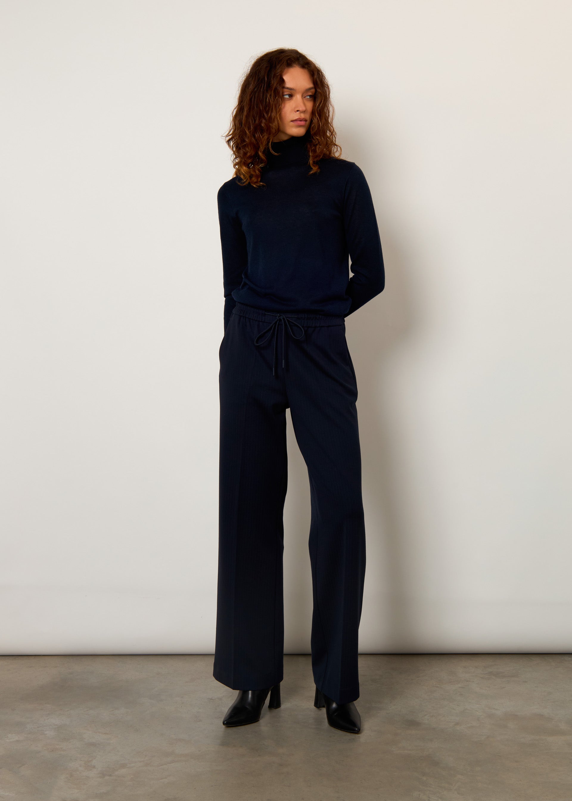 Jogger wide leg gessato