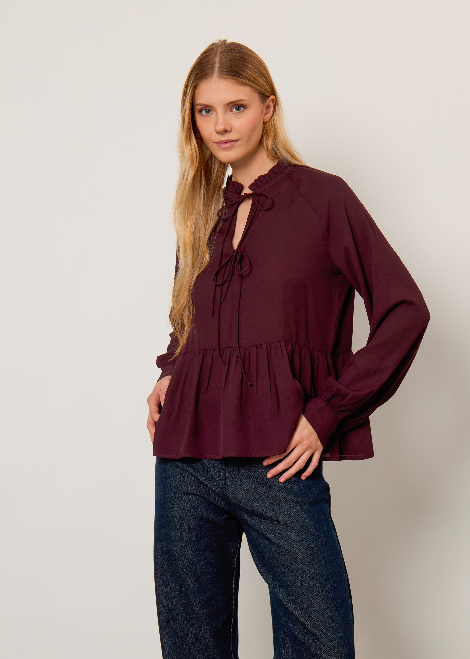 Blusa con arriccio