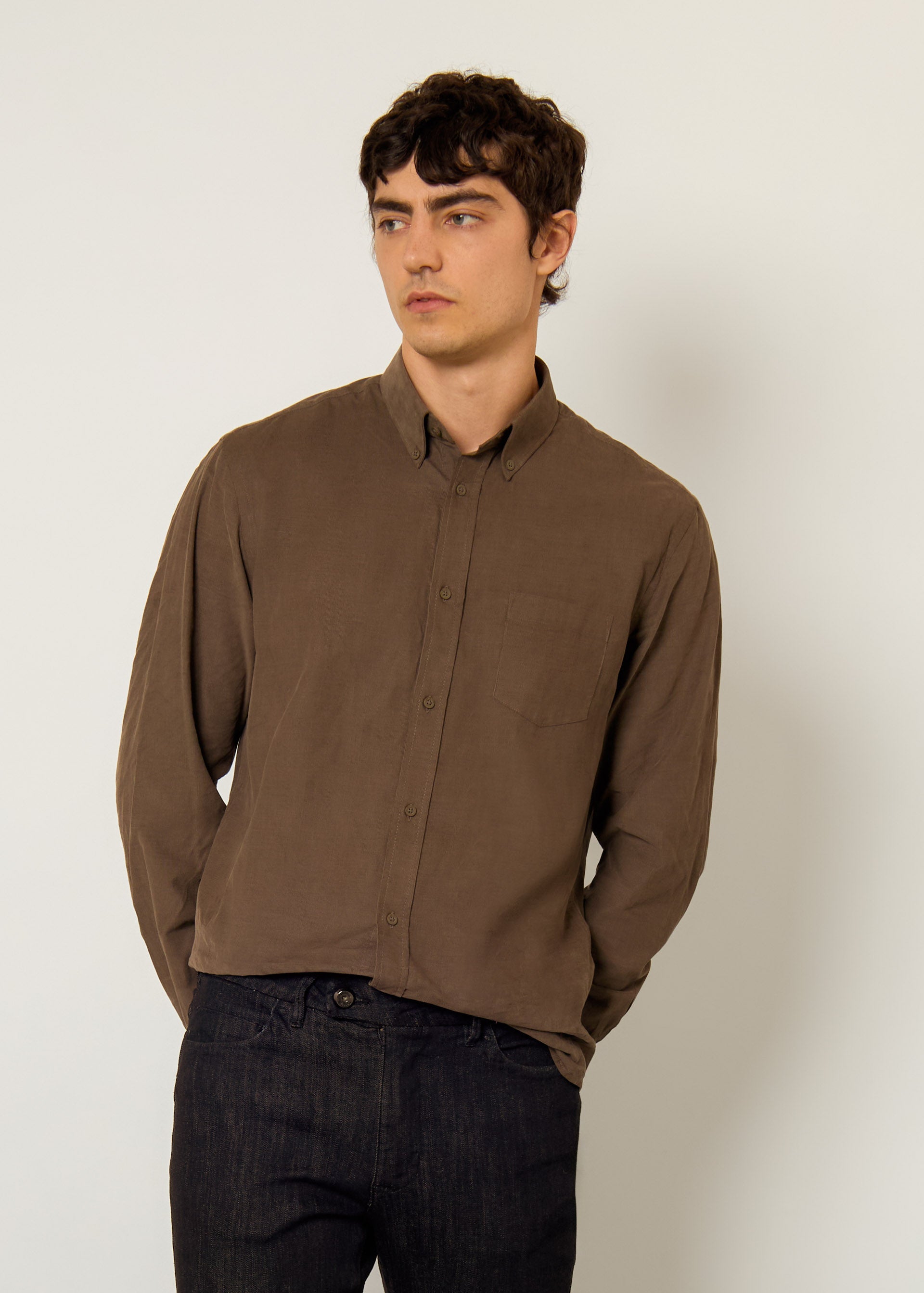 Camicia in velluto regular fit