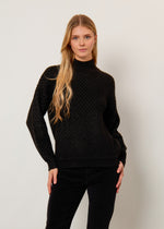 Lupetto lavorato in misto lana