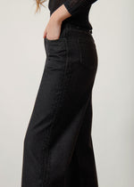 Jeans wide leg con strass