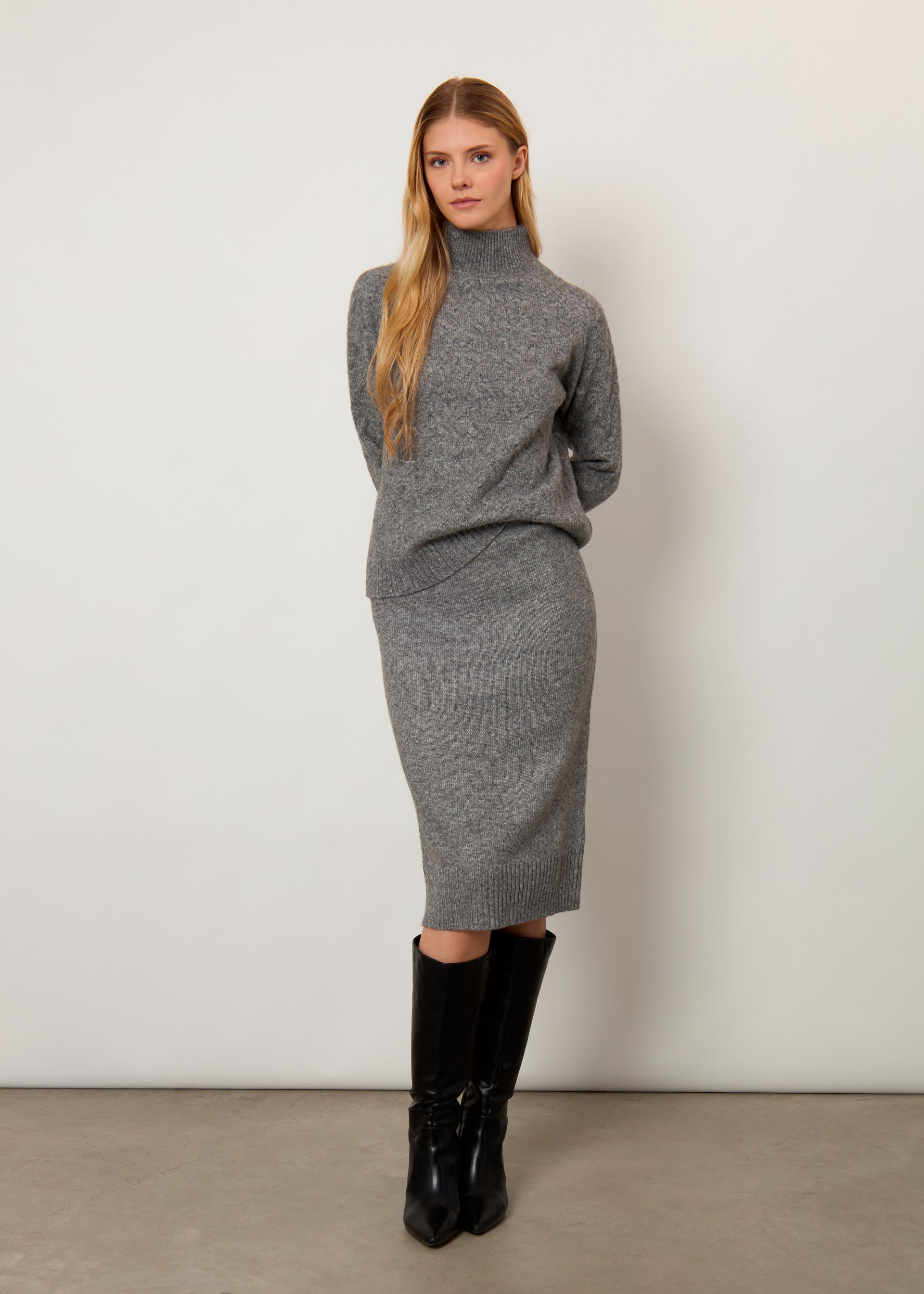 Gonna in maglia mélange