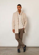 Cappotto microfantasia in misto lana