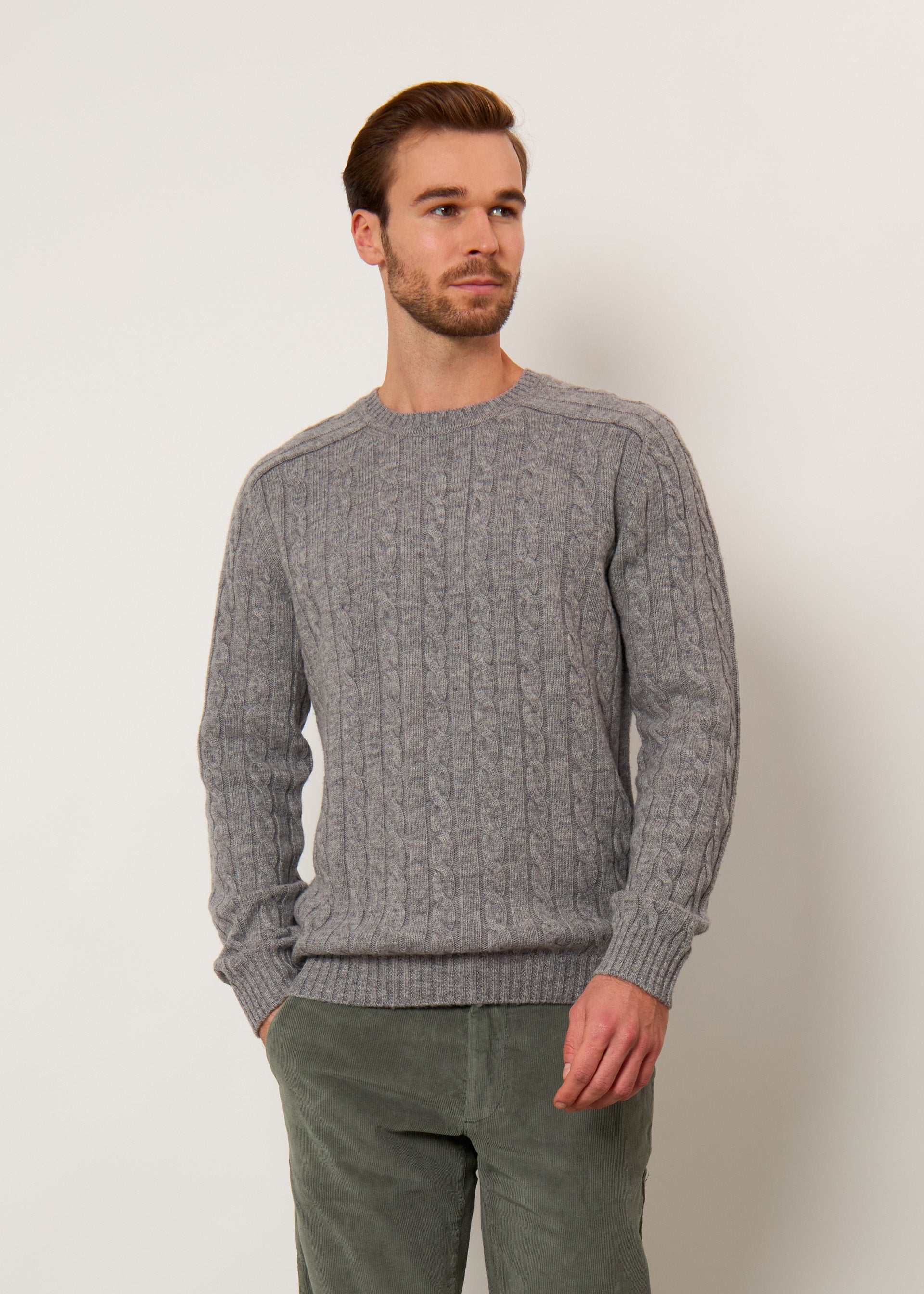 Pullover a trecce in lana