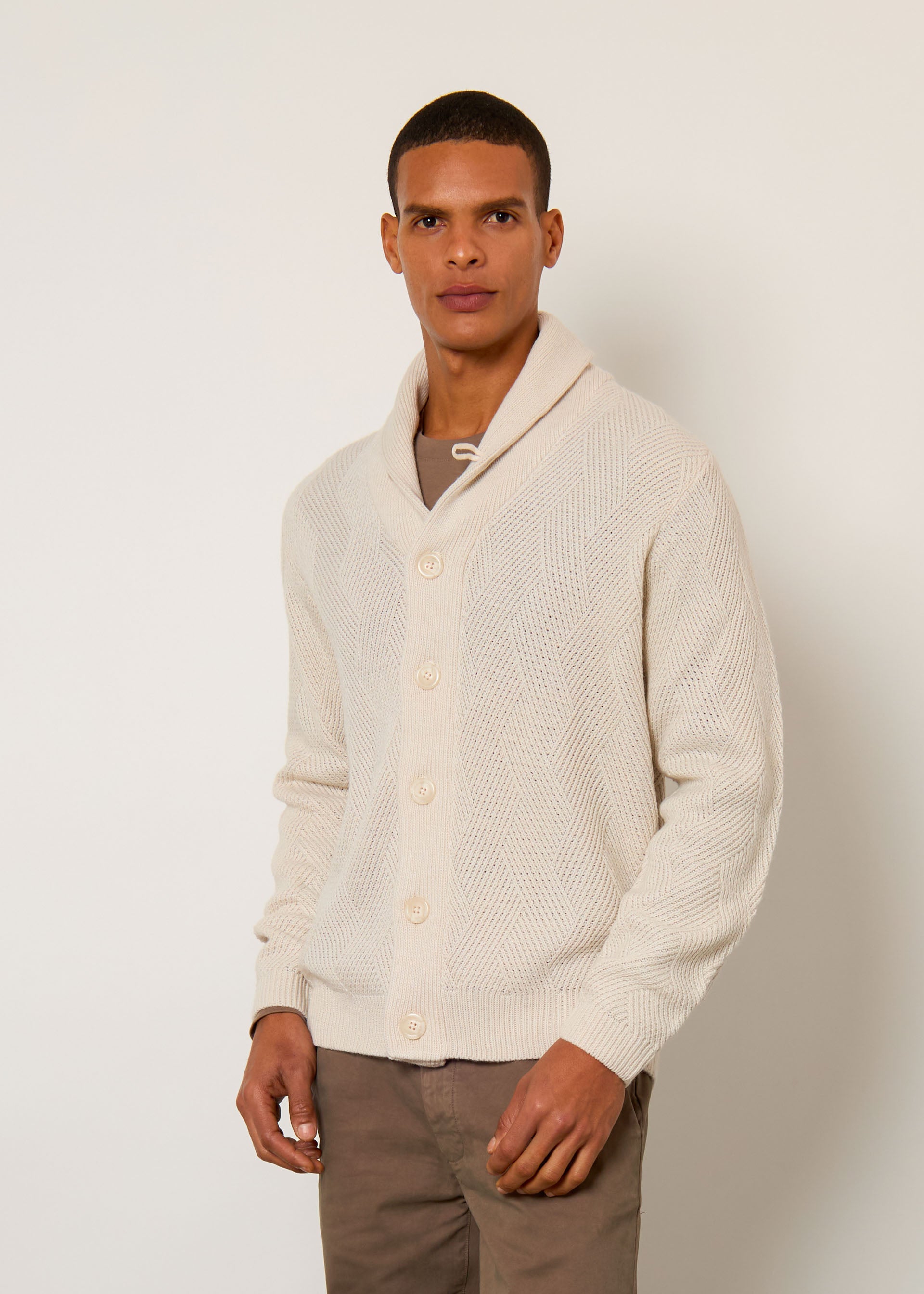 Cardigan in lana lavorata