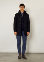 Cappotto check in misto lana