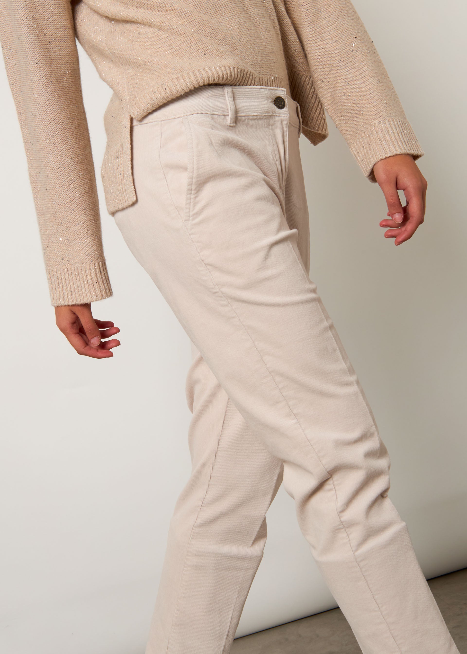 Pantaloni in velluto stretch