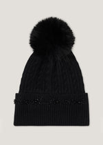 Cuffia in maglia con perle