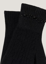 Guanti in maglia con perle