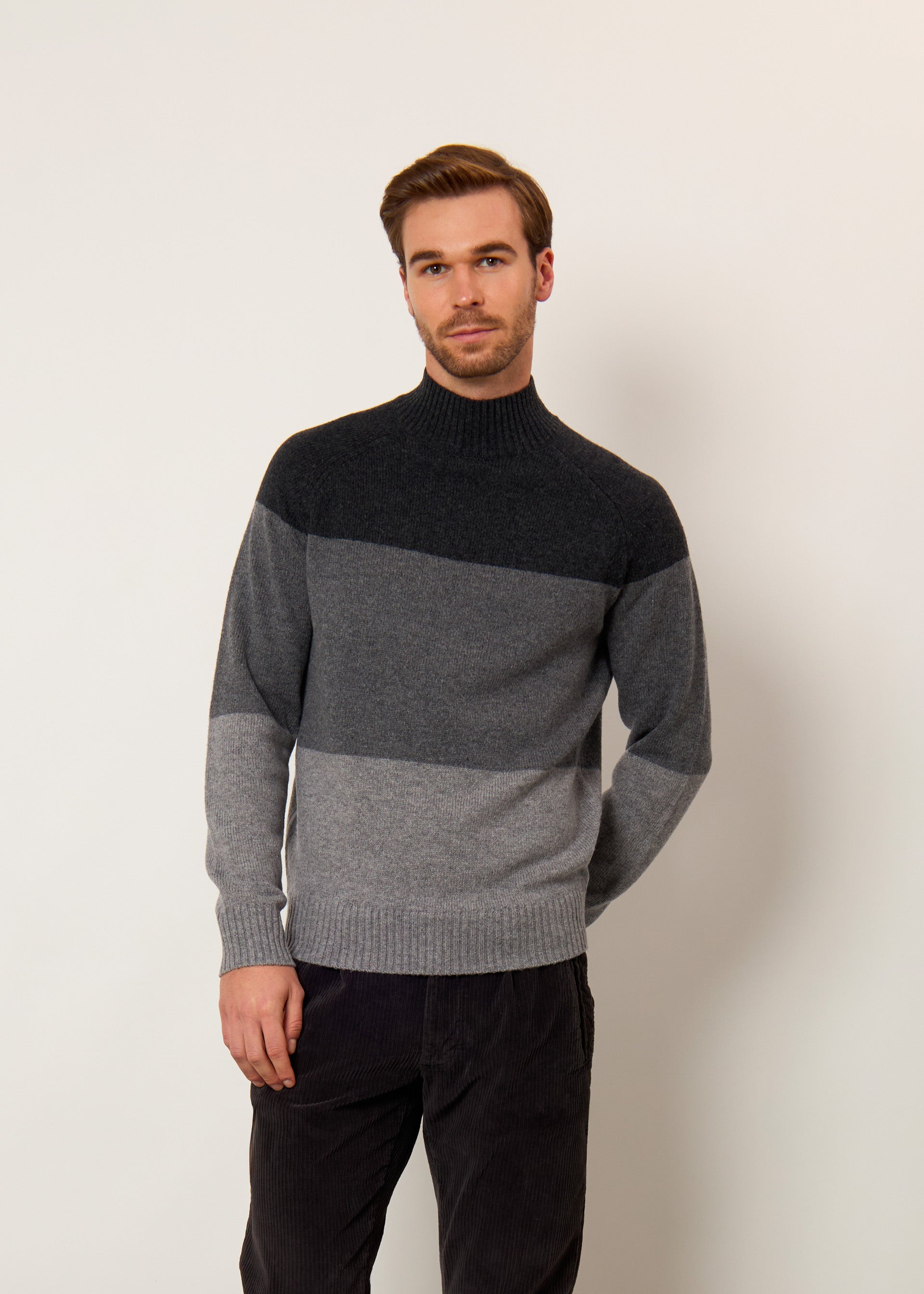 Pullover color block in lana