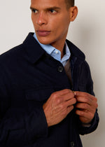 Giacca camicia in misto lana