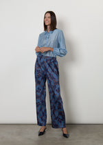 Pantaloni stampati in satin