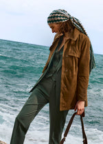 Trench in vera pelle scamosciata