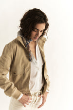 Bomber in vera pelle scamosciata