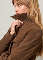 Trench in vera pelle scamosciata