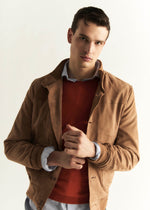 Bomber in vera pelle scamosciata
