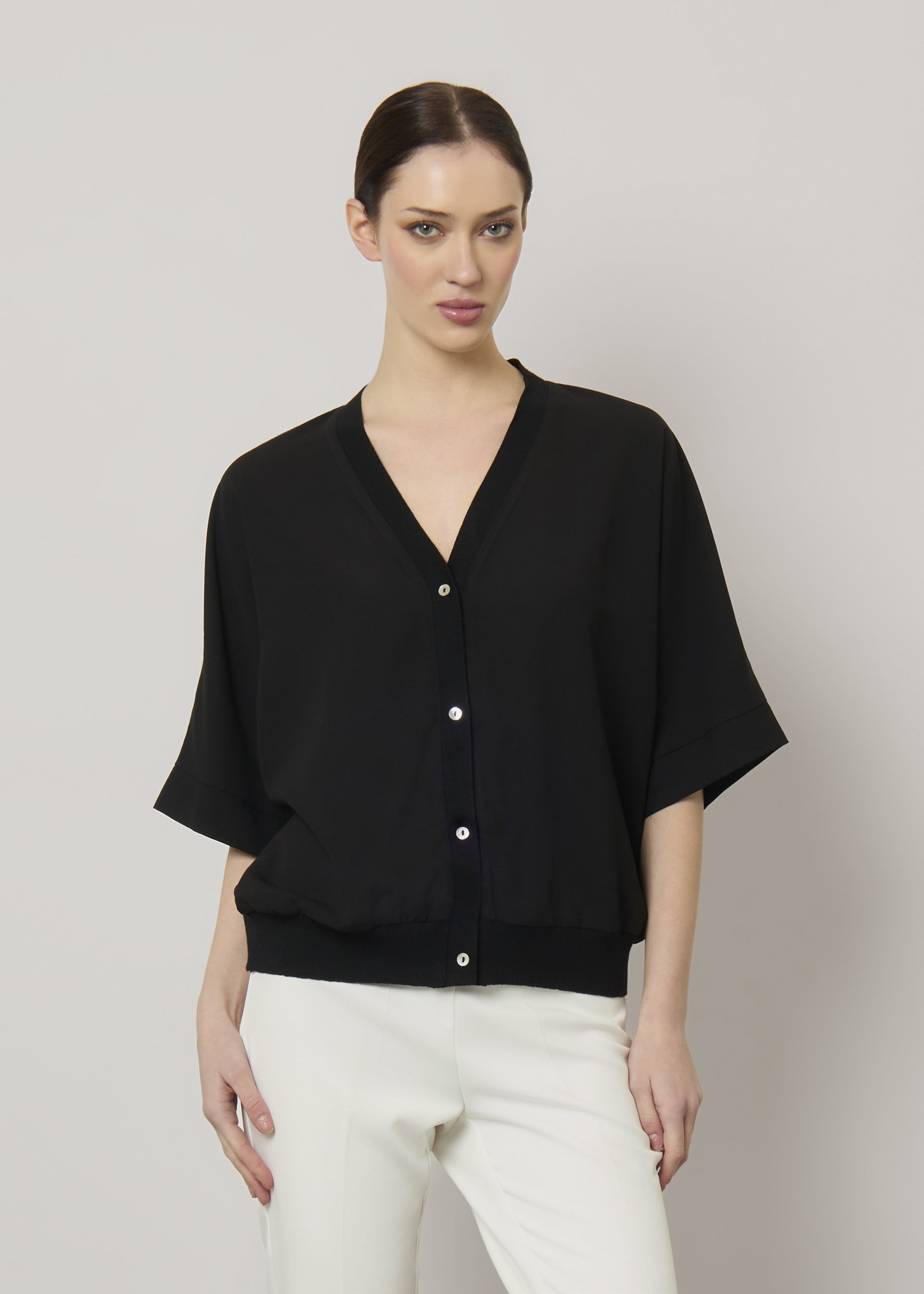 Cardigan in crepe