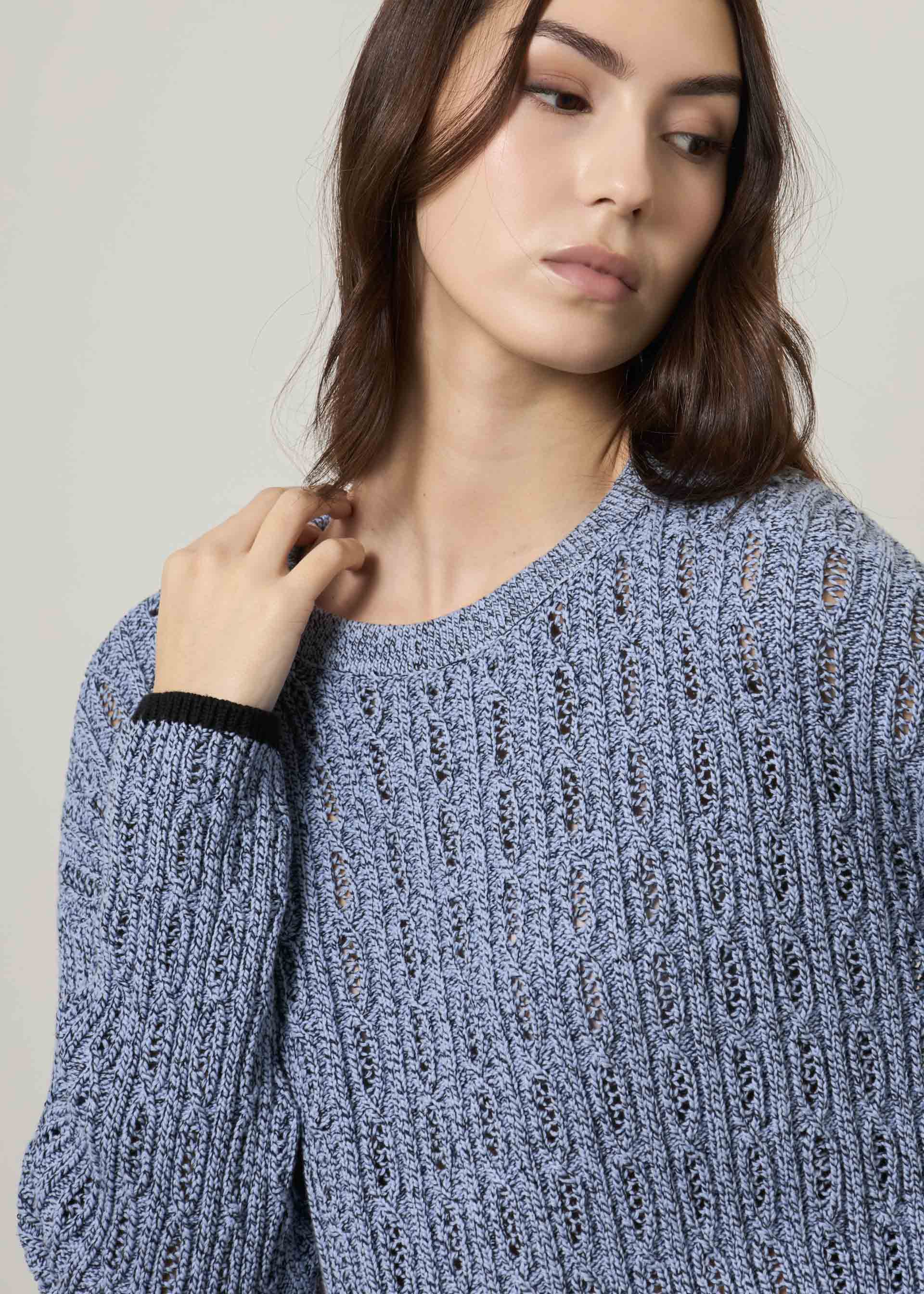 Pullover lavorato in puro cotone