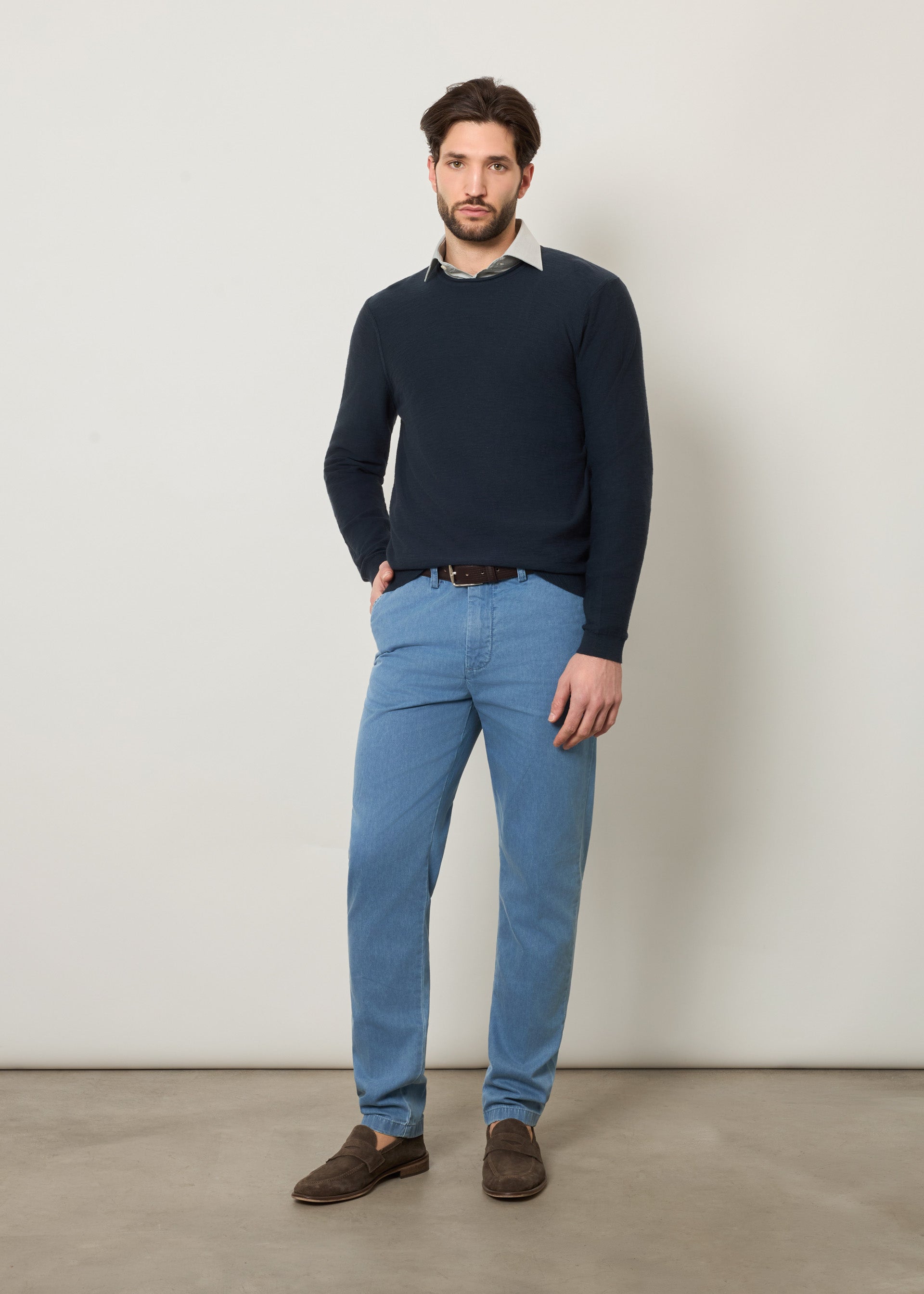 Pullover in cotone fiammato