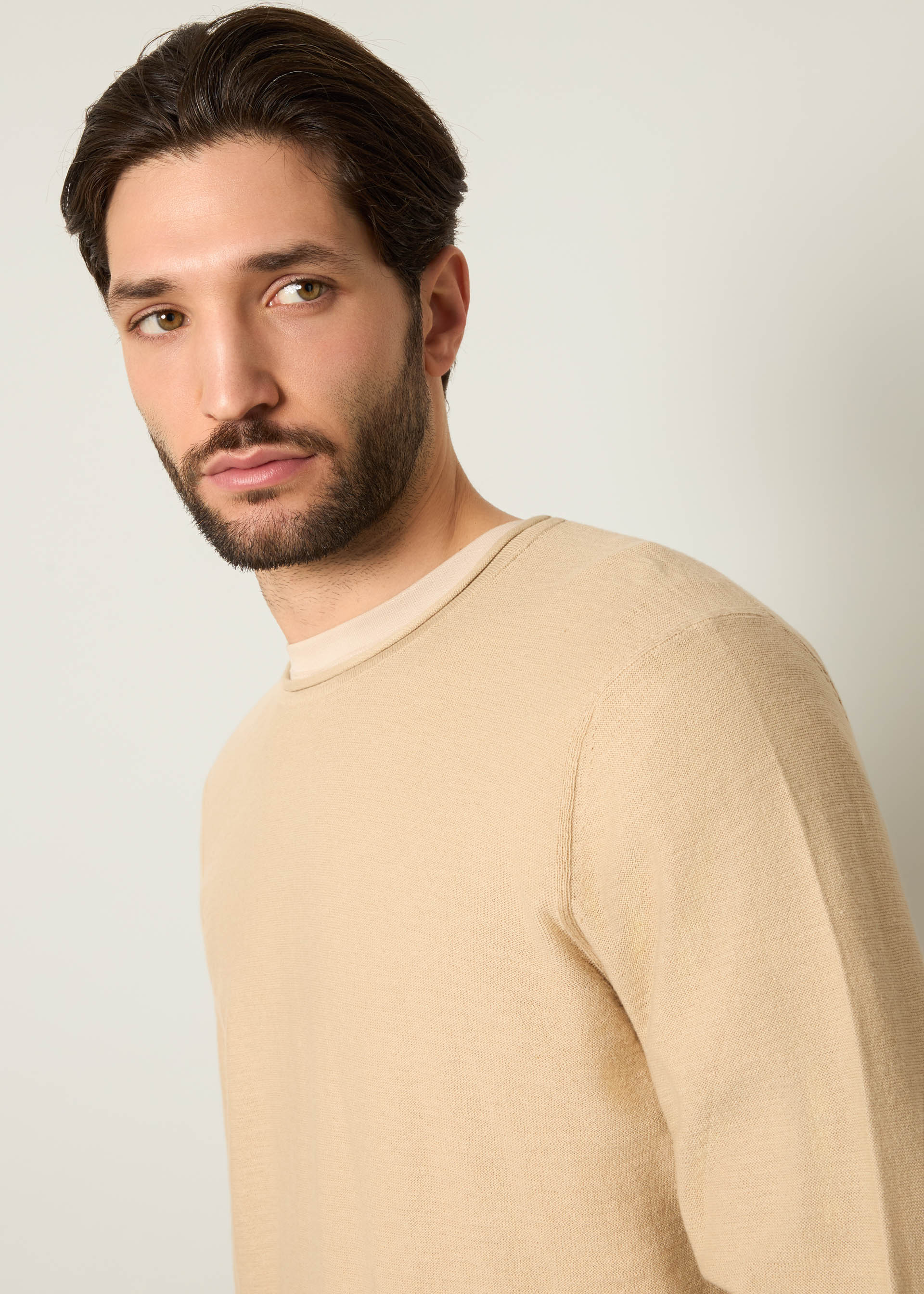 Pullover in cotone fiammato