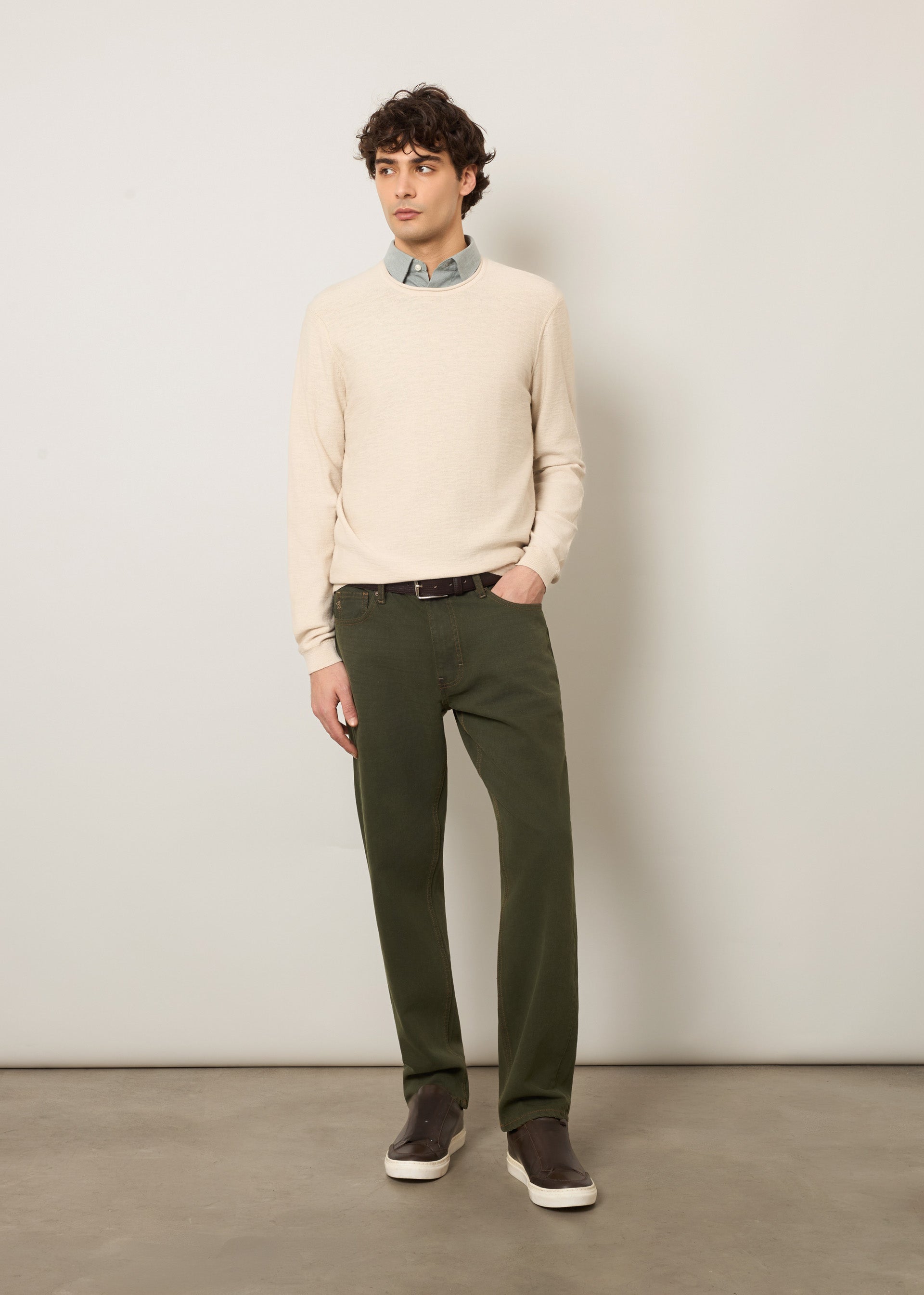 Pullover in cotone fiammato