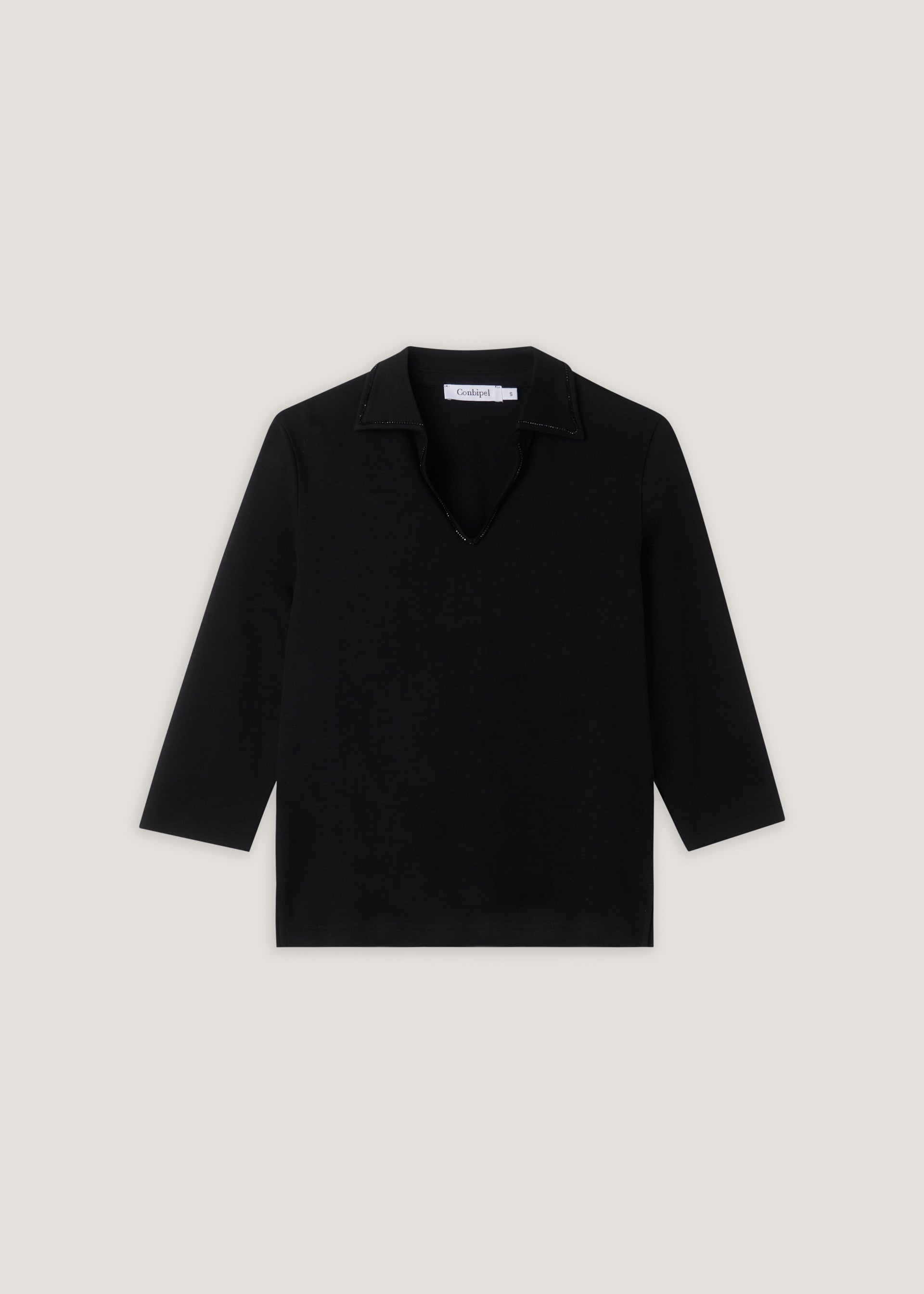 Polo in puro cotone con strass