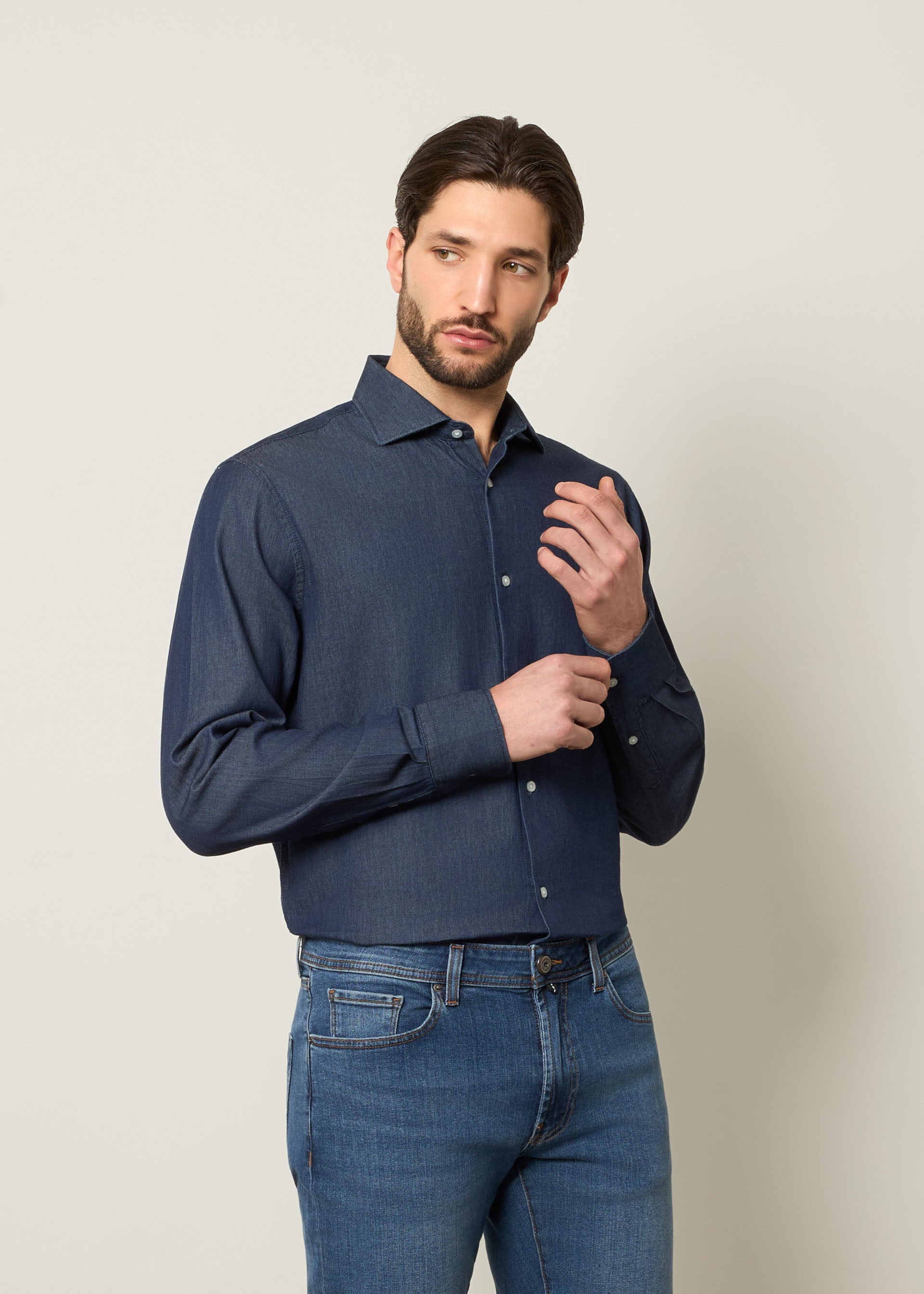 Camicia classica in denim