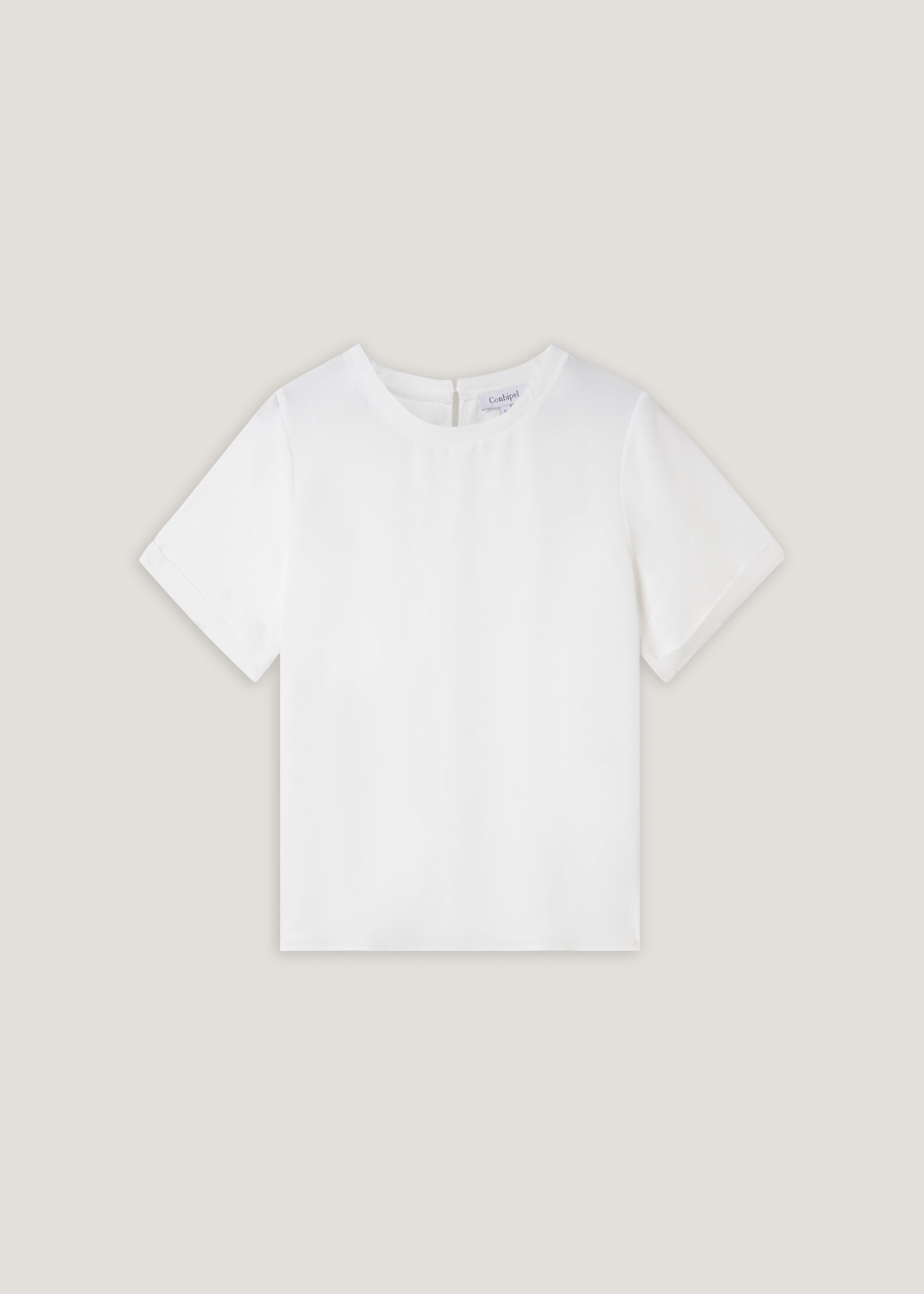 Blusa girocollo in crepe