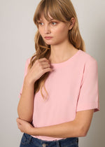 Blusa girocollo in crepe