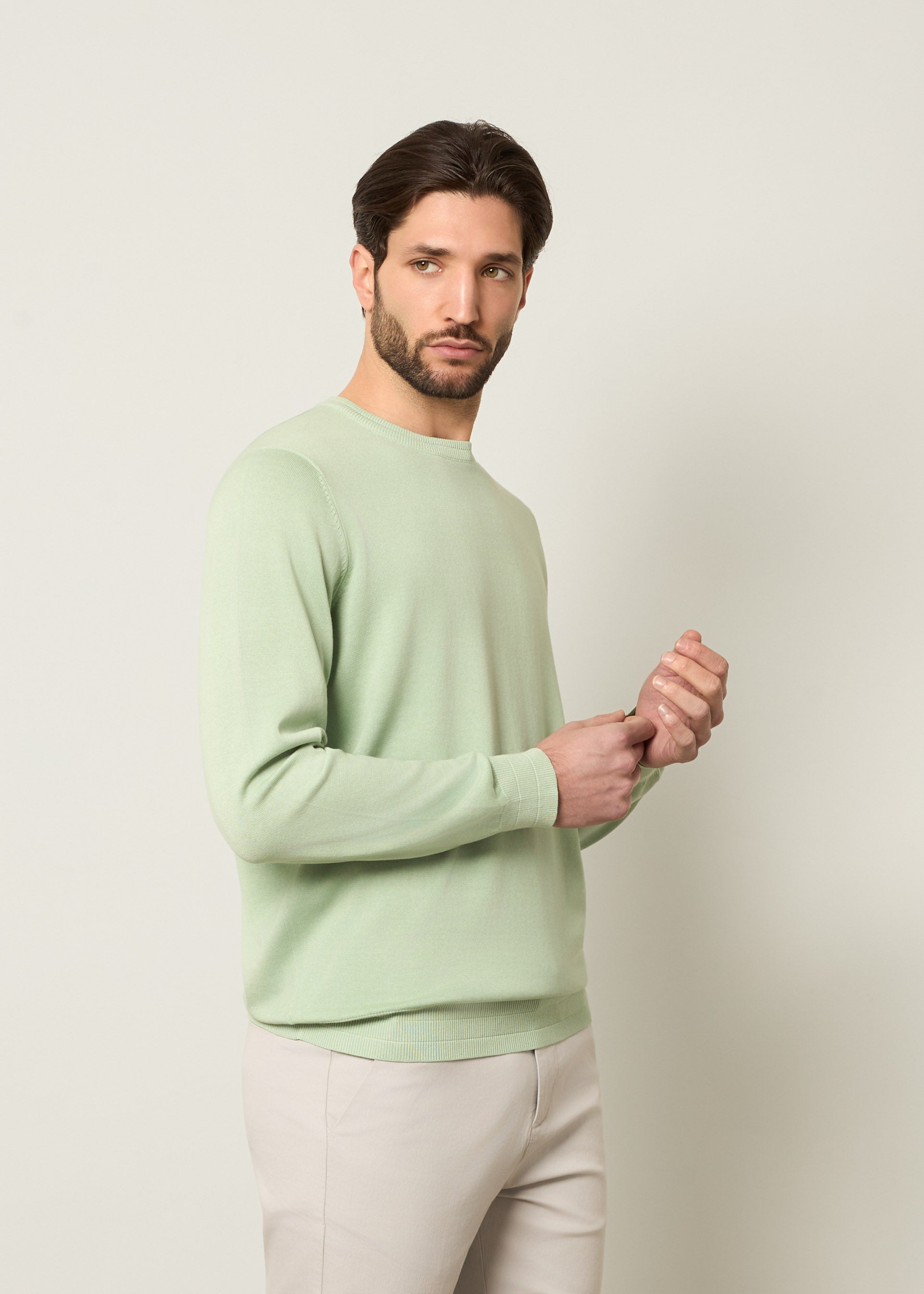 Pullover in puro cotone stone wash