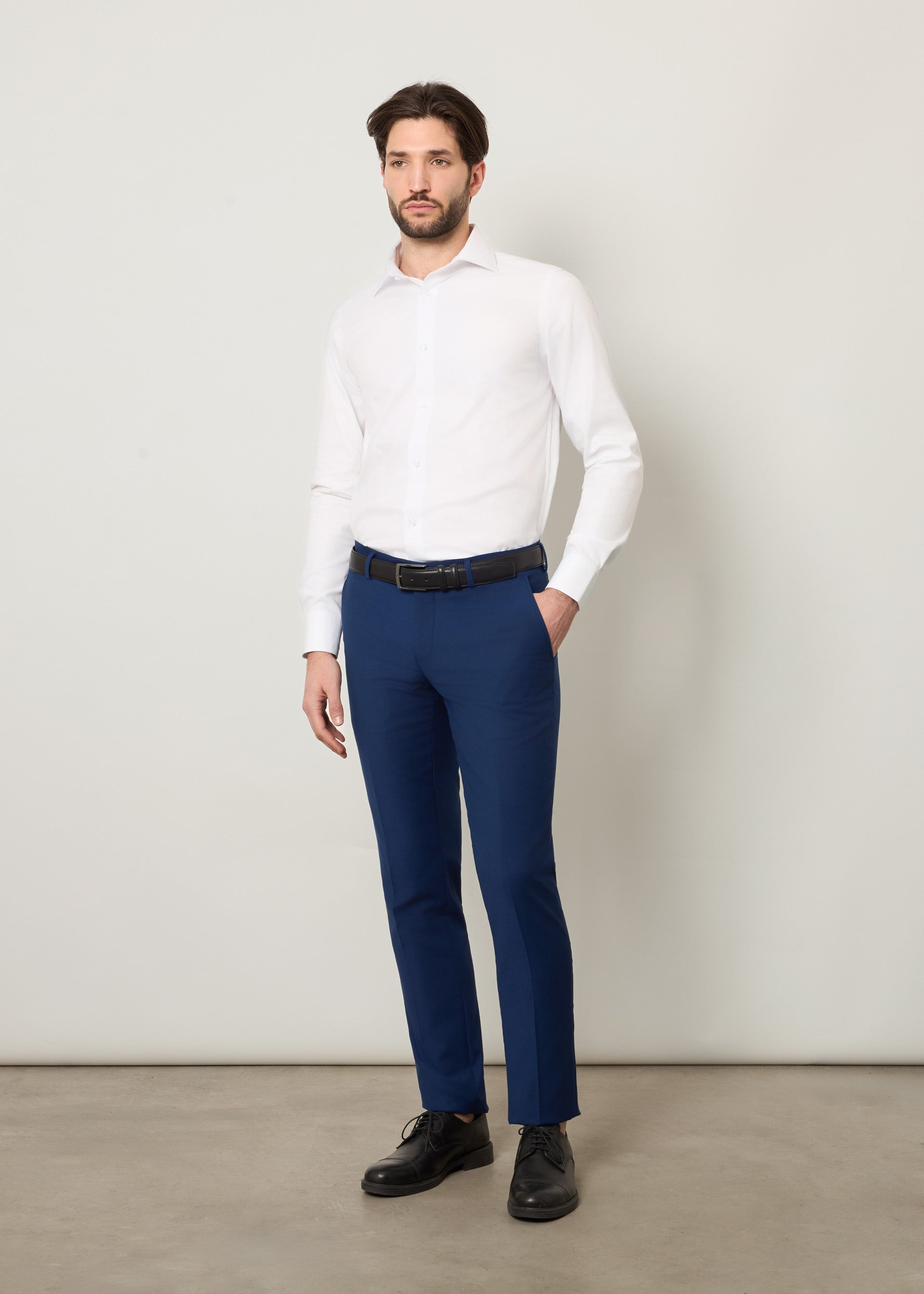 Camicia slim in cotone no stiro