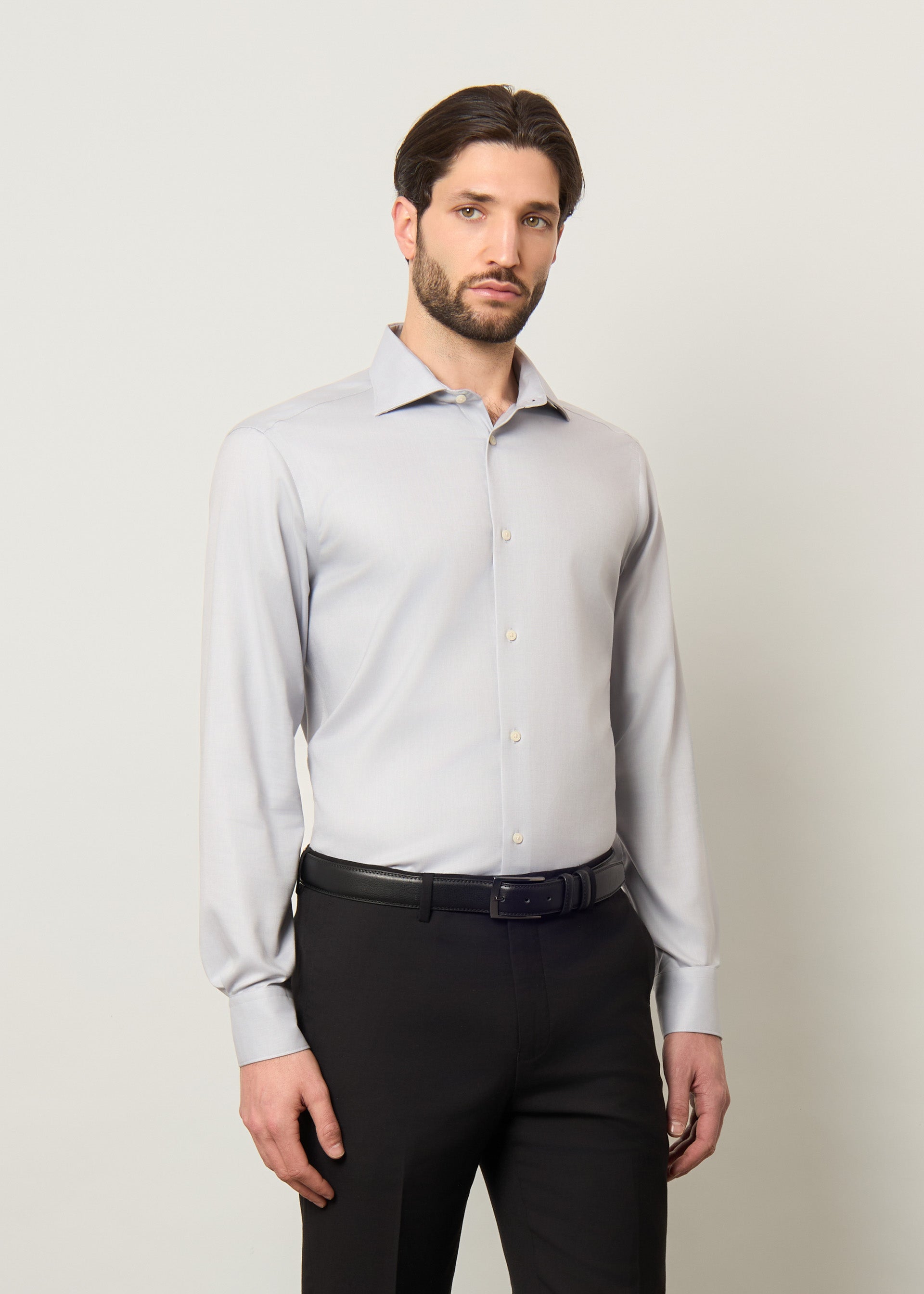 Camicia regular in cotone no stiro