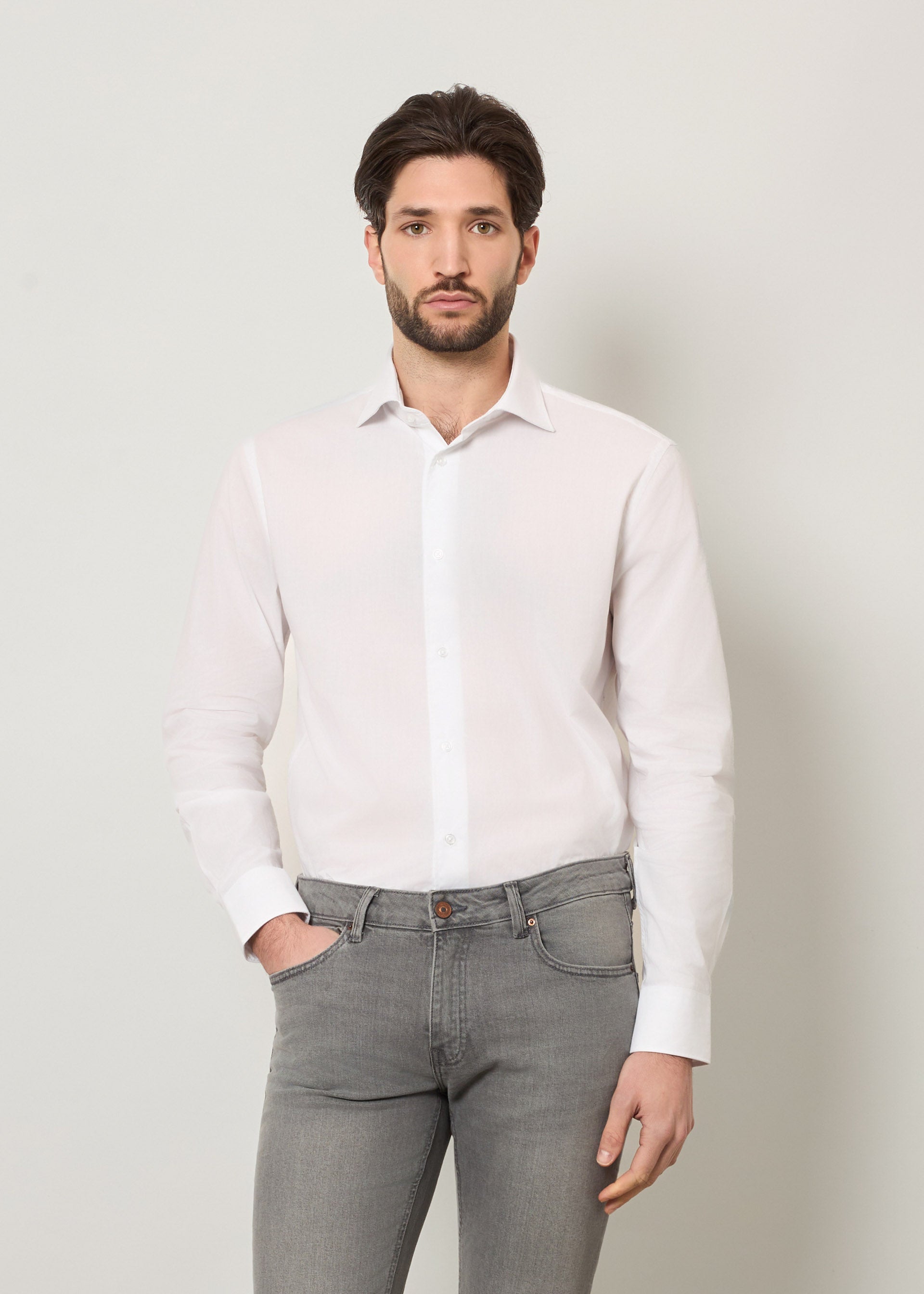 Camicia in puro cotone fil a fil