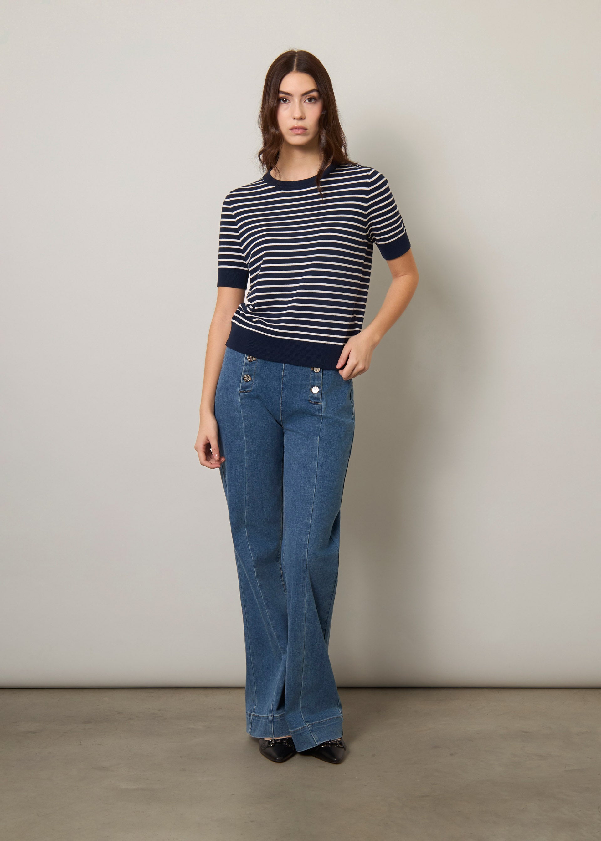 T-shirt in maglia a righe