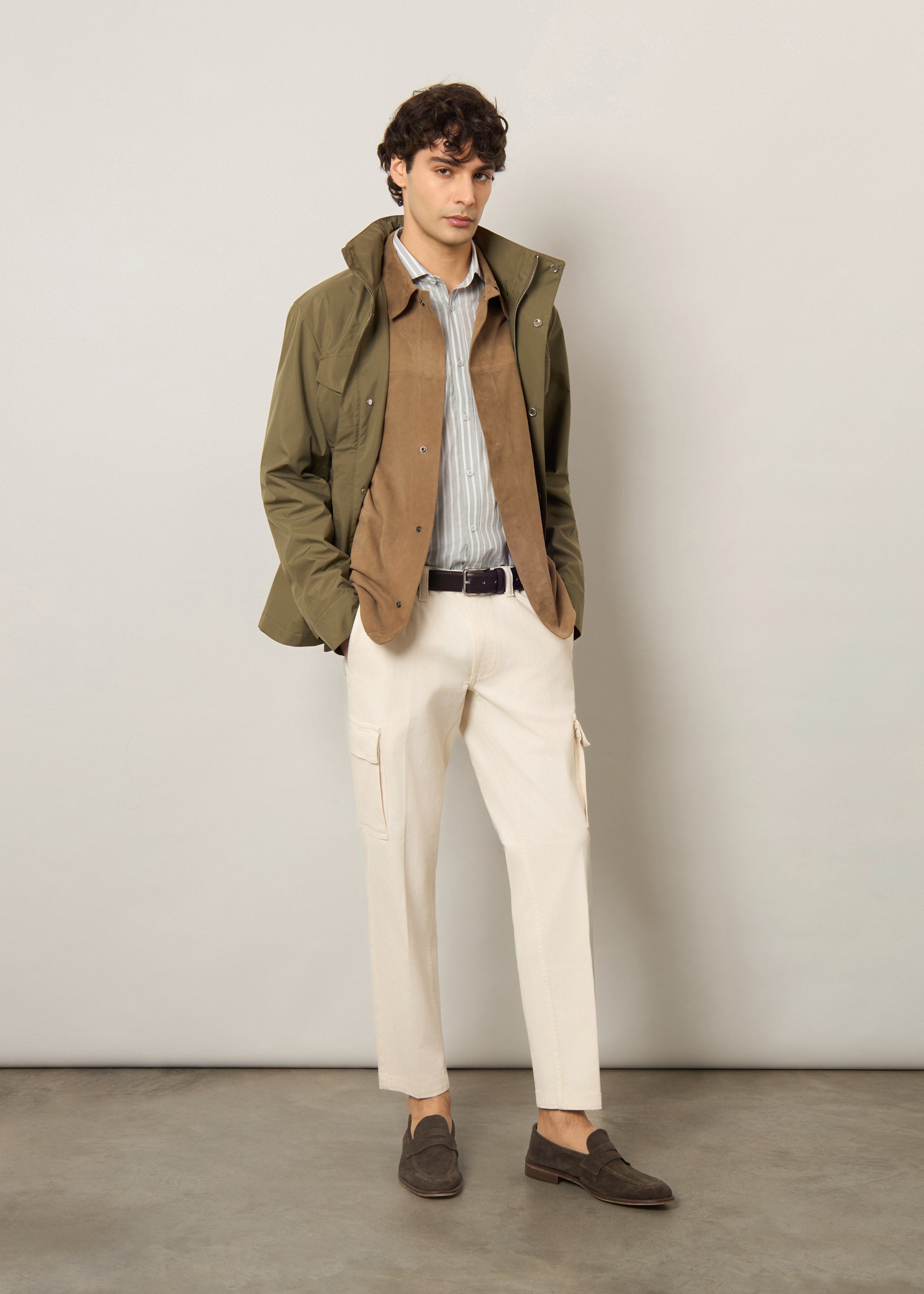 Pantaloni cargo in cotone stretch