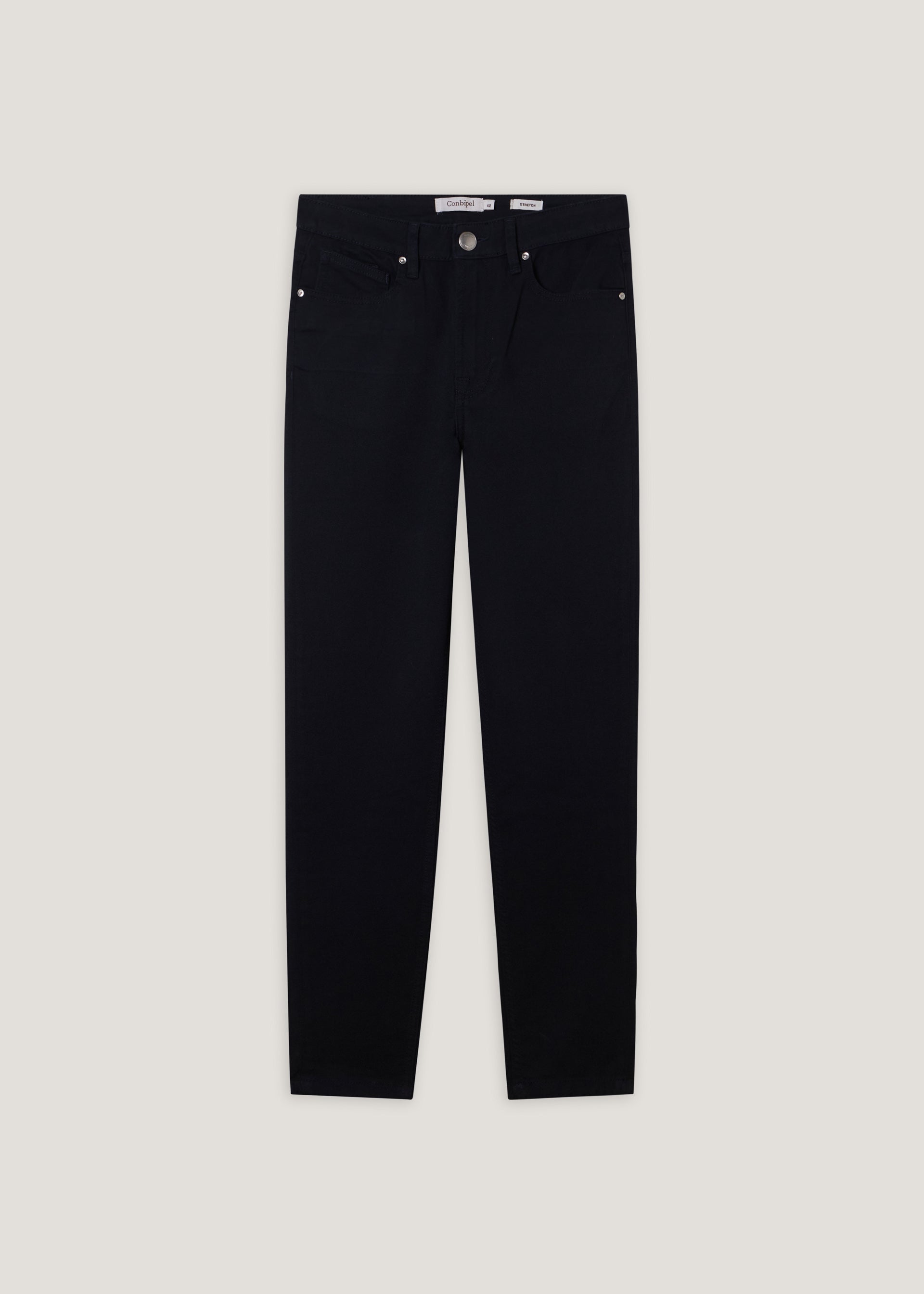 Pantaloni skinny a vita alta