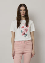 T-shirt in cotone stampa floreale