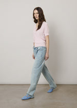 Jeans straight con strass