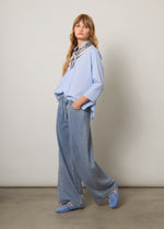Jeans wide leg con coulisse