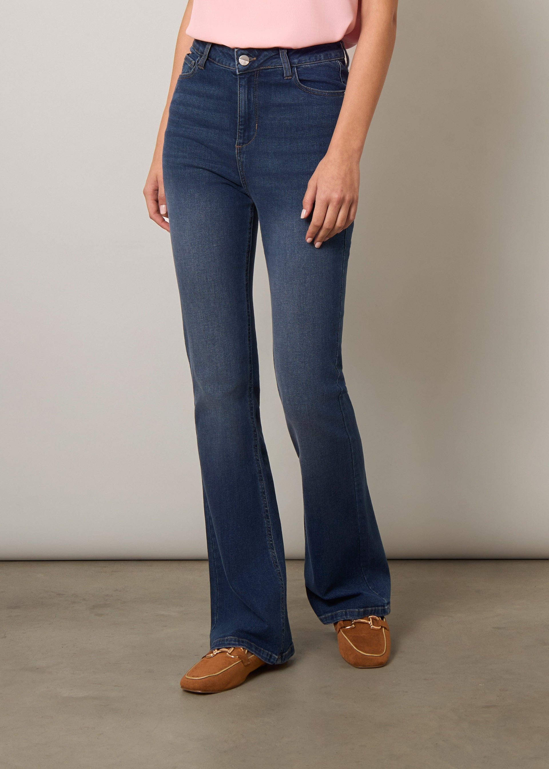 Jeans flare a vita alta