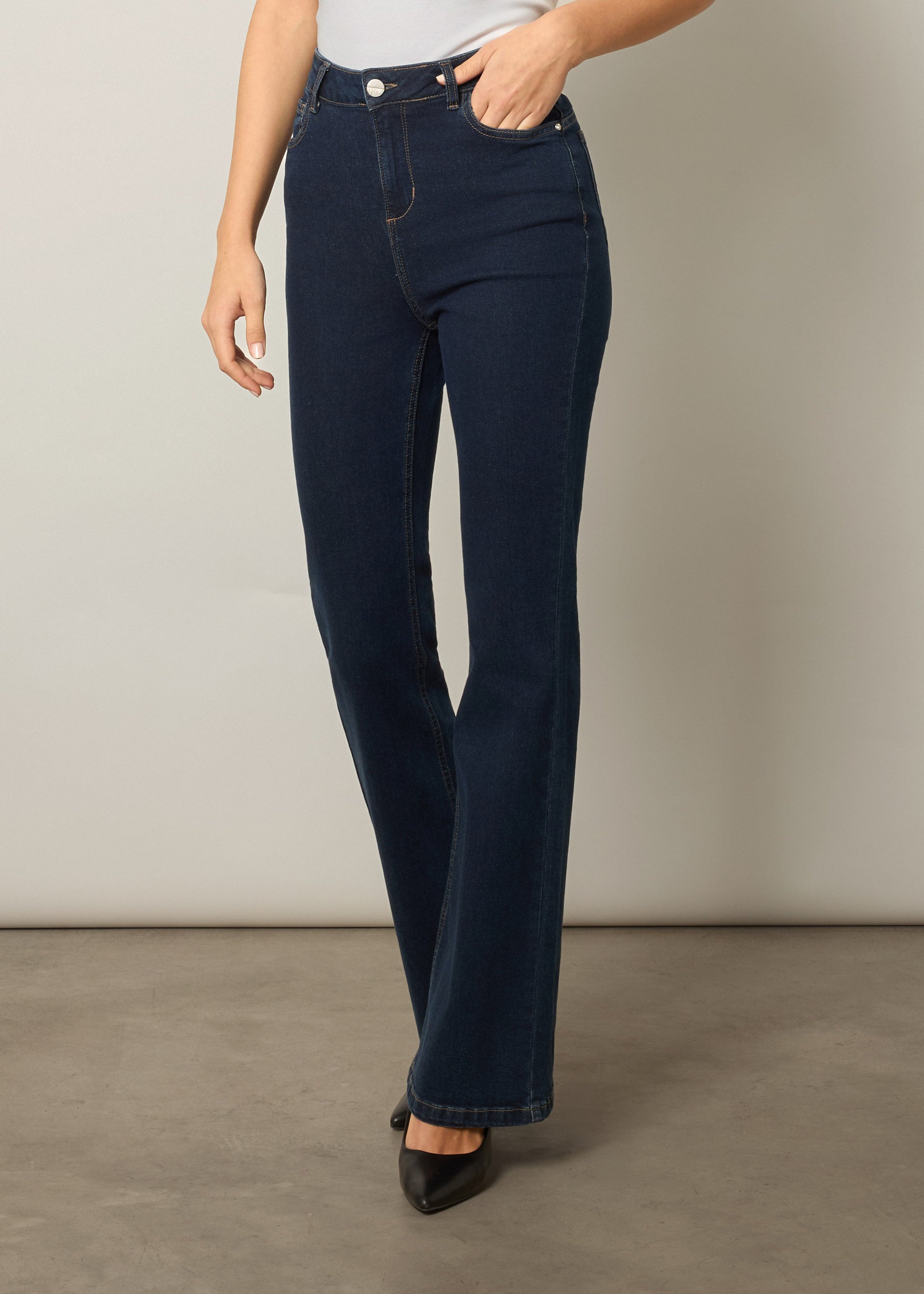 Jeans flare a vita alta