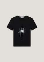 T-shirt con stampa e strass