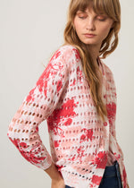 Cardigan traforato in puro cotone