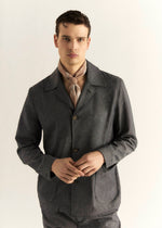 Giacca camicia in cotone e lino