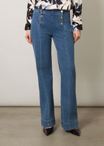 Jeans wide leg a vita alta