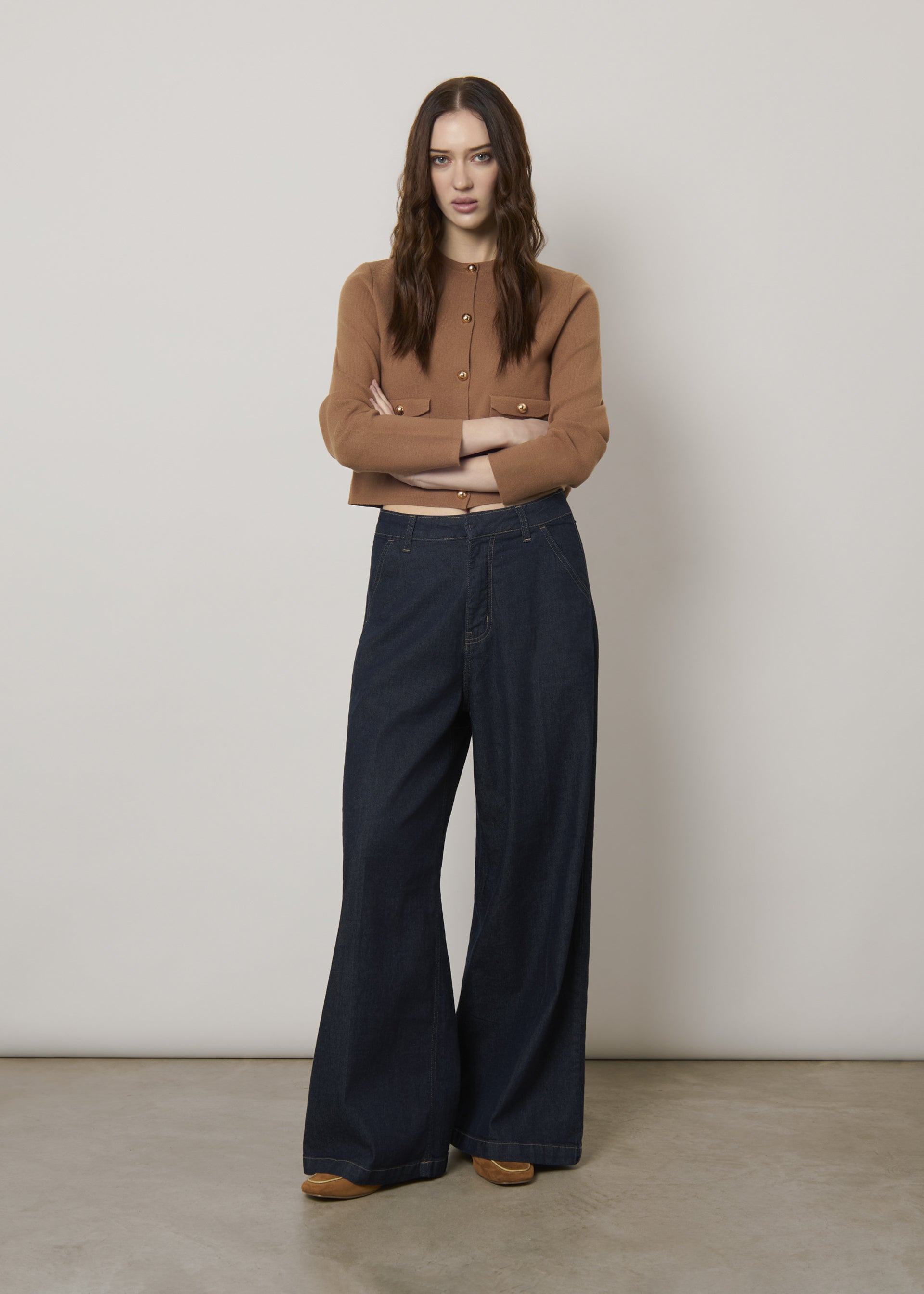 Cardigan con tasche applicate